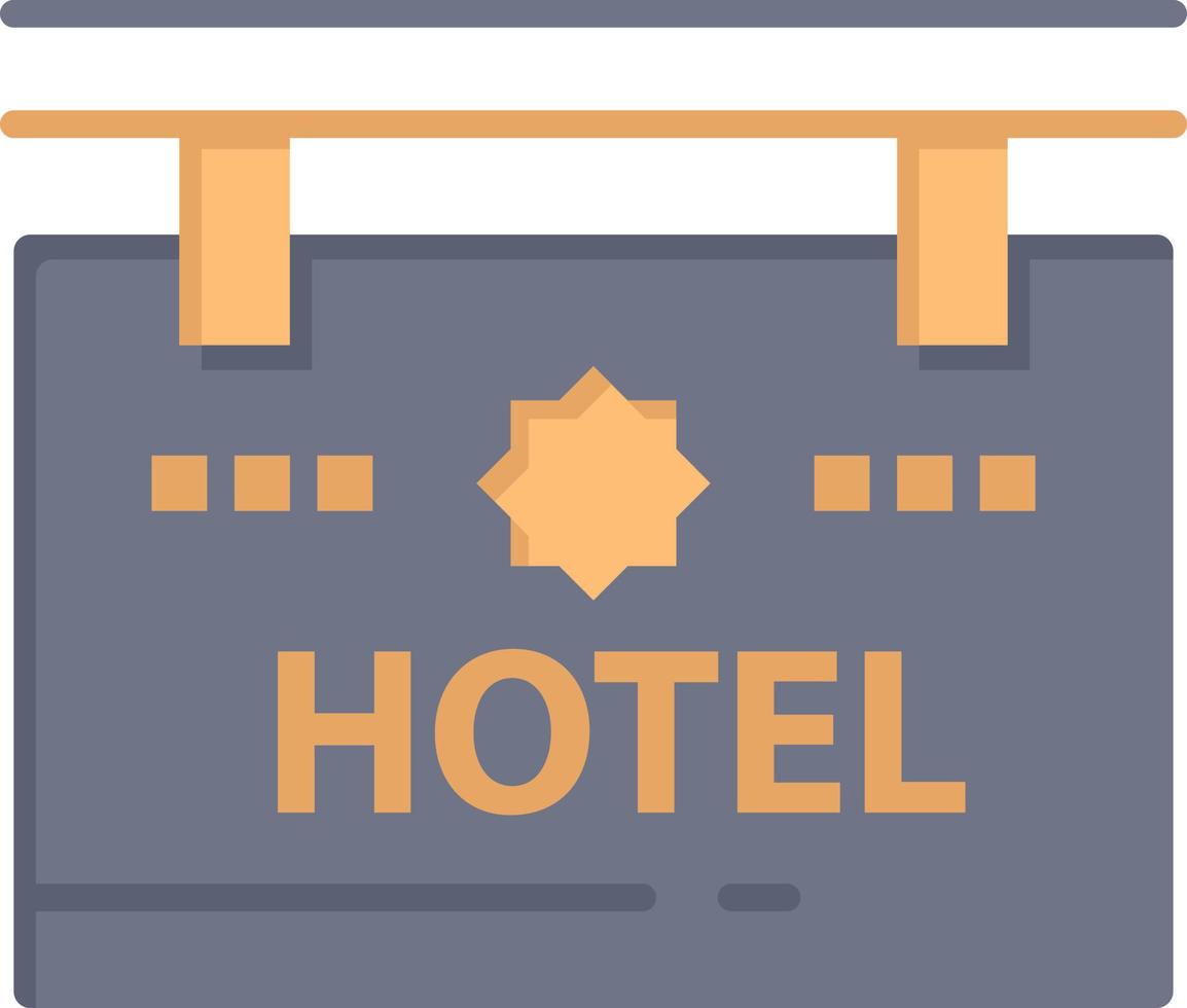 Hotel Sign Board Location  Flat Color Icon Vector icon banner Template
