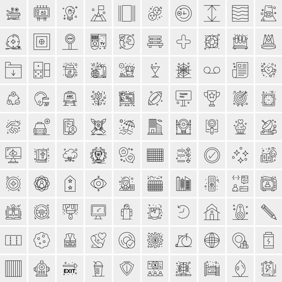 100 iconos de negocios para web y material impreso vector