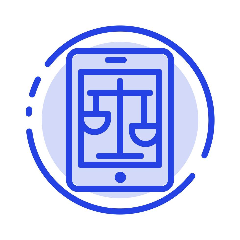 Court Internet Law Legal Online Blue Dotted Line Line Icon vector