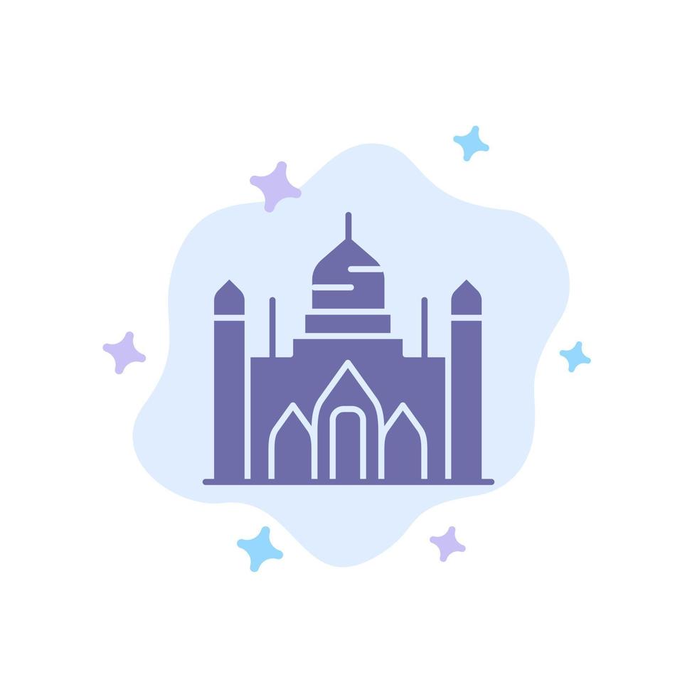 Aurangabad Fort Bangladesh Dhaka Lalbagh Blue Icon on Abstract Cloud Background vector