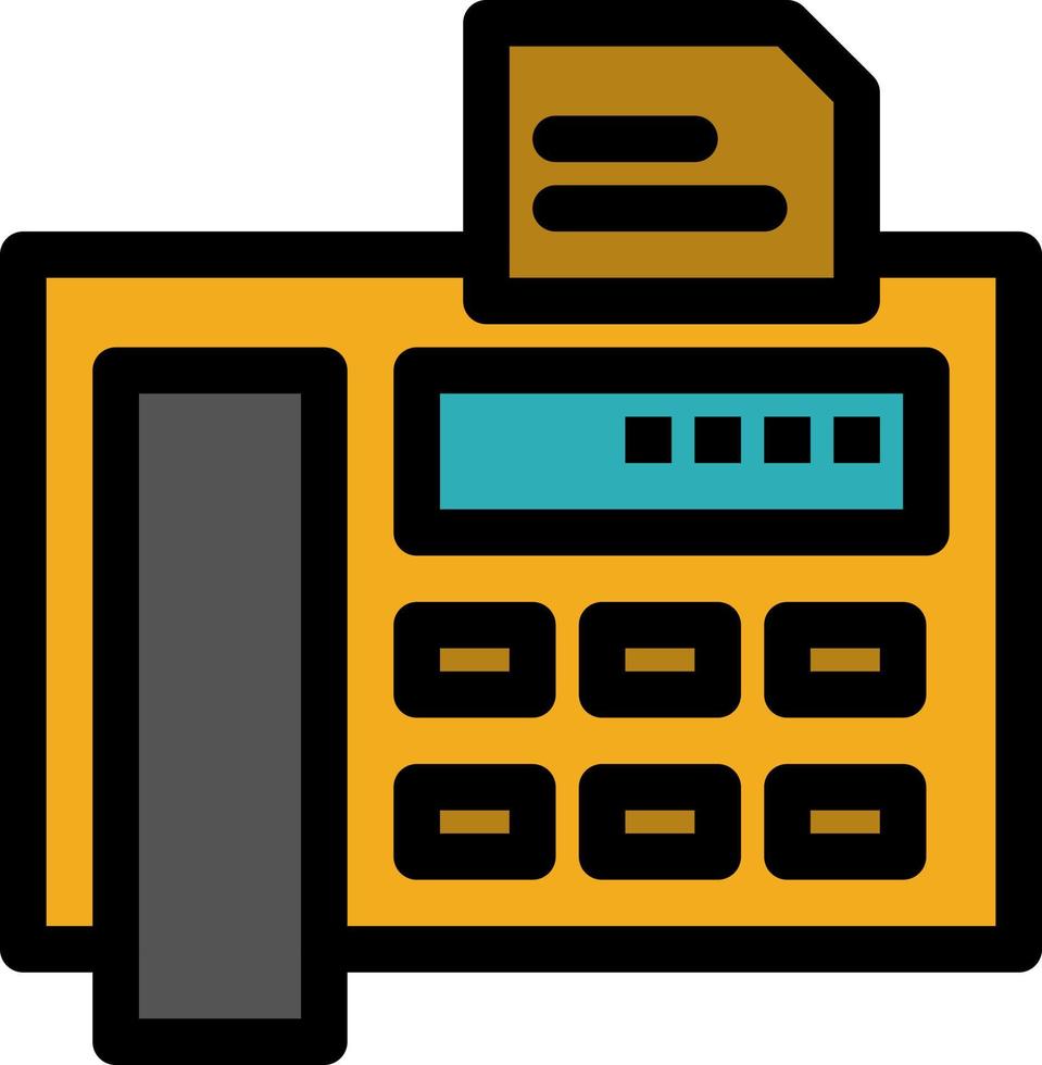 Fax Phone Typewriter Fax Machine  Flat Color Icon Vector icon banner Template