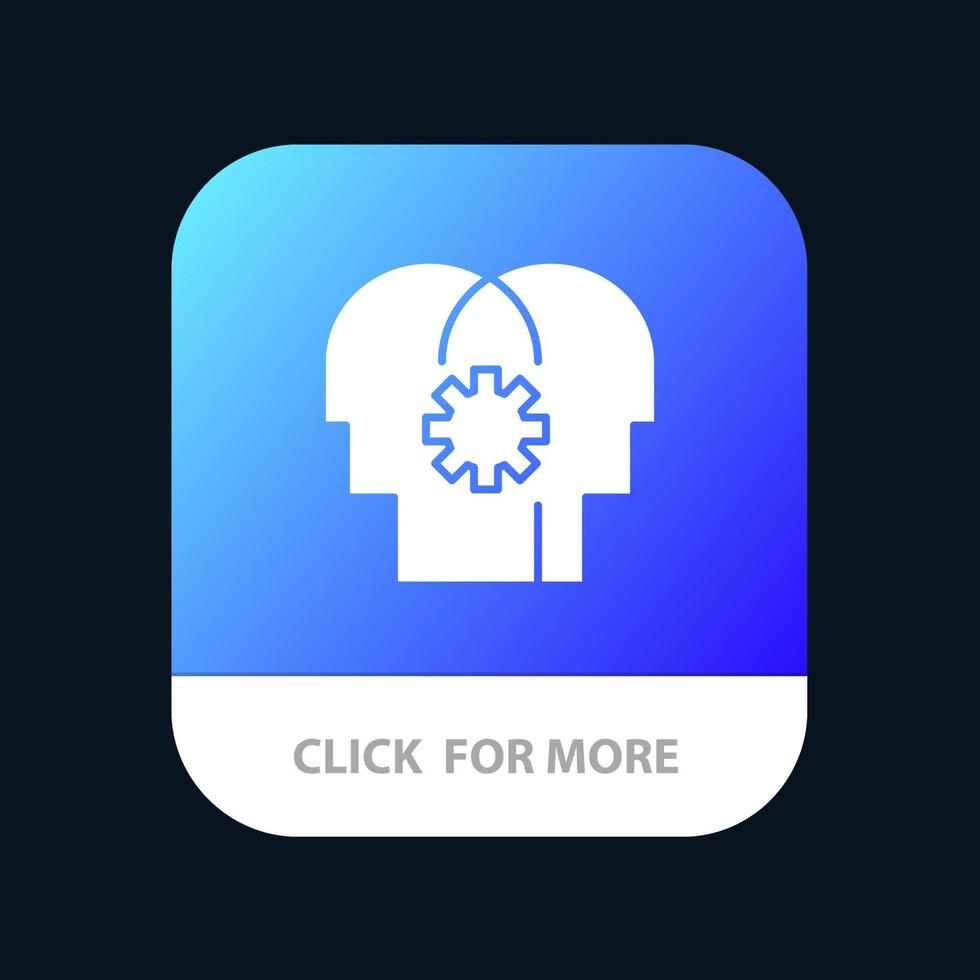 Brain Control Mind Setting Mobile App Button Android and IOS Glyph Version vector