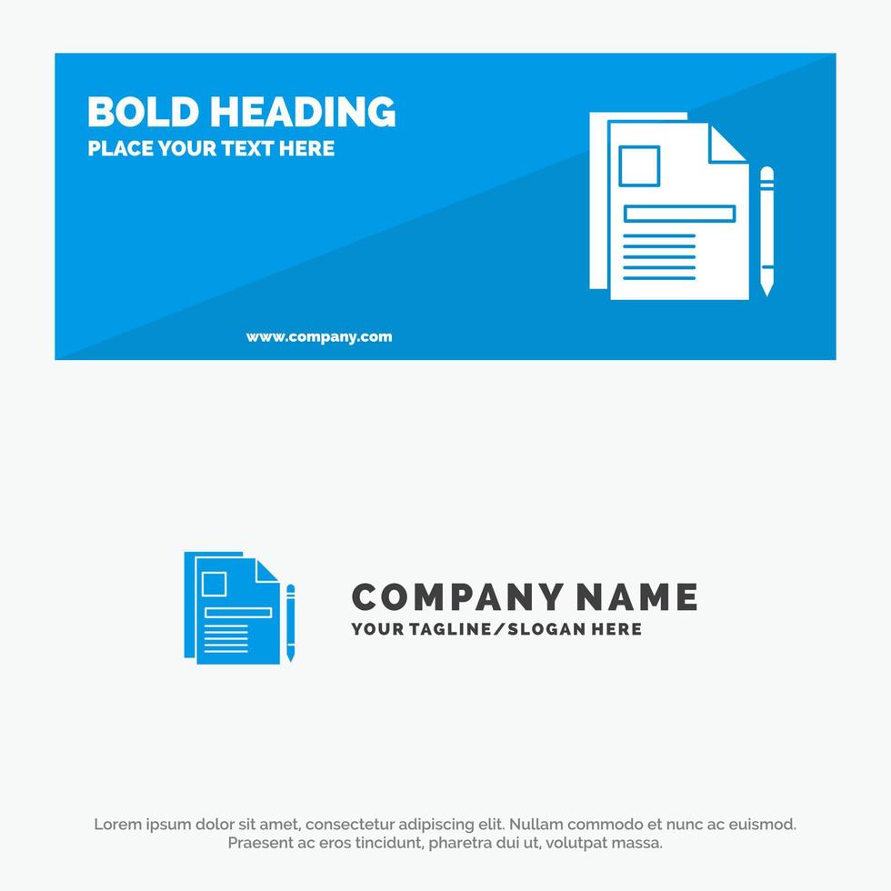 Contract Business Document Legal Document Sign Contract SOlid Icon Website Banner and Business Logo Template vector