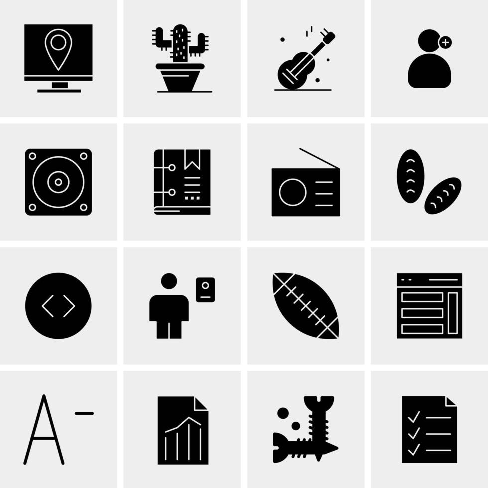 16 iconos de negocios universales vector ilustración de icono creativo para usar en proyectos relacionados con la web y dispositivos móviles