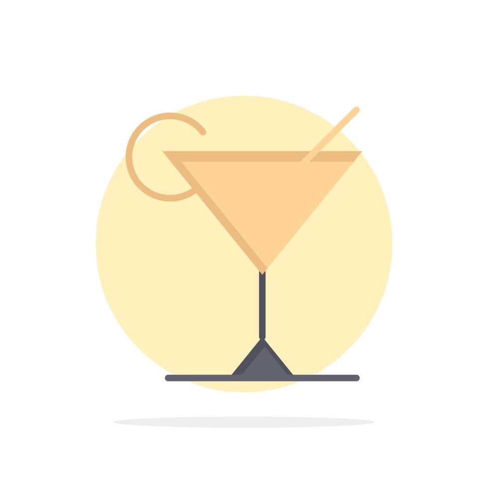 Cocktail Juice Lemon Abstract Circle Background Flat color Icon vector