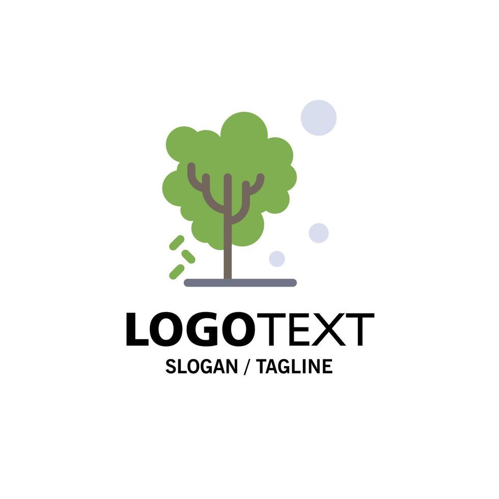 Dry Global Soil Tree Warming Business Logo Template Flat Color vector