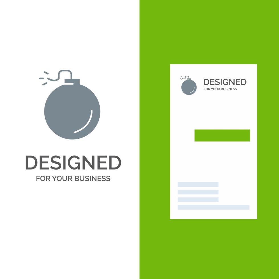 Bomb Explosive Explosion Grey Logo Design and Business Card Template vector