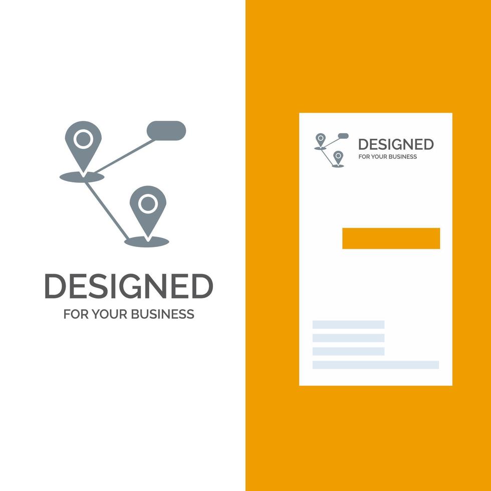 Gps Location Map Grey Logo Design and Business Card Template vector