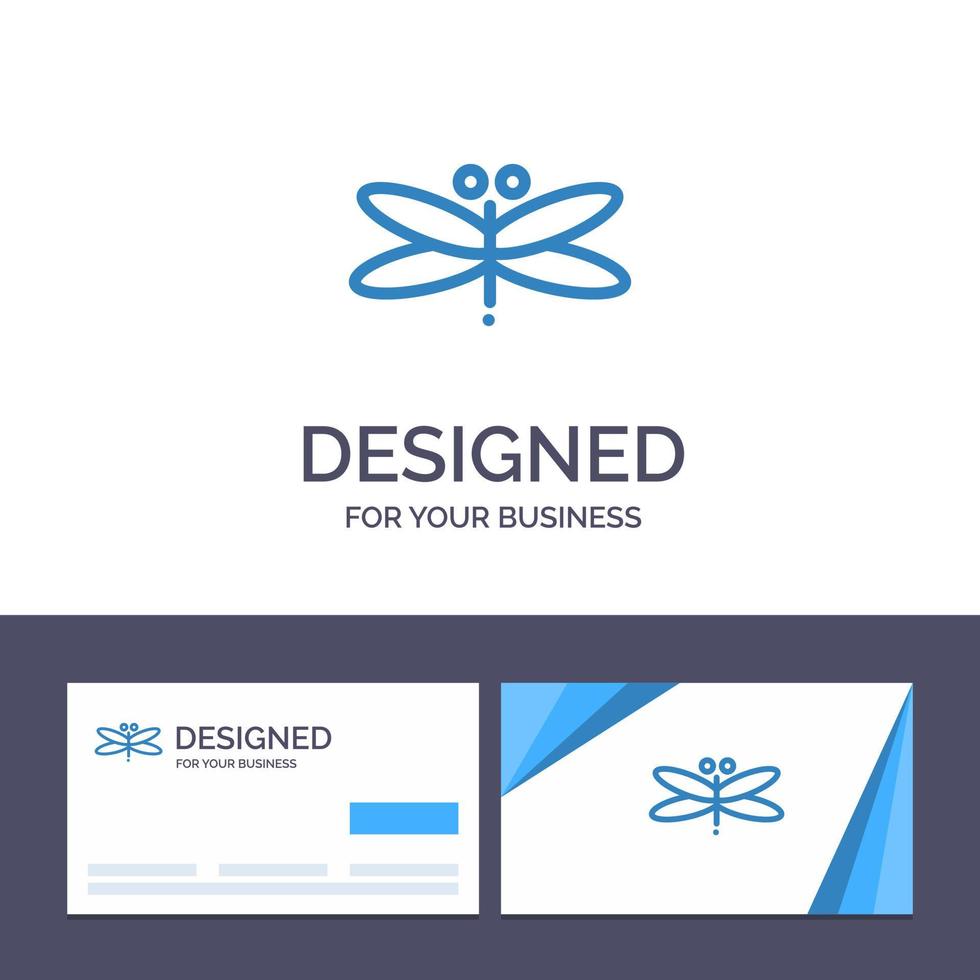 Creative Business Card and Logo template Dragon Dragonfly Dragons Fly Spring Vector Illustration