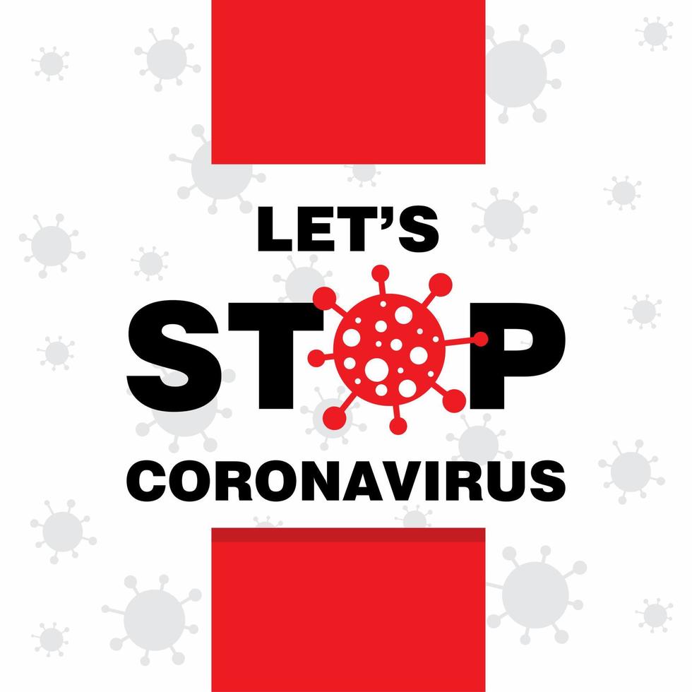 Lets stop coronavirus poster Vector COVID19 Awareness Poster