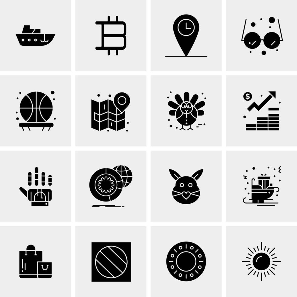 16 iconos de negocios universales vector ilustración de icono creativo para usar en proyectos relacionados con la web y dispositivos móviles