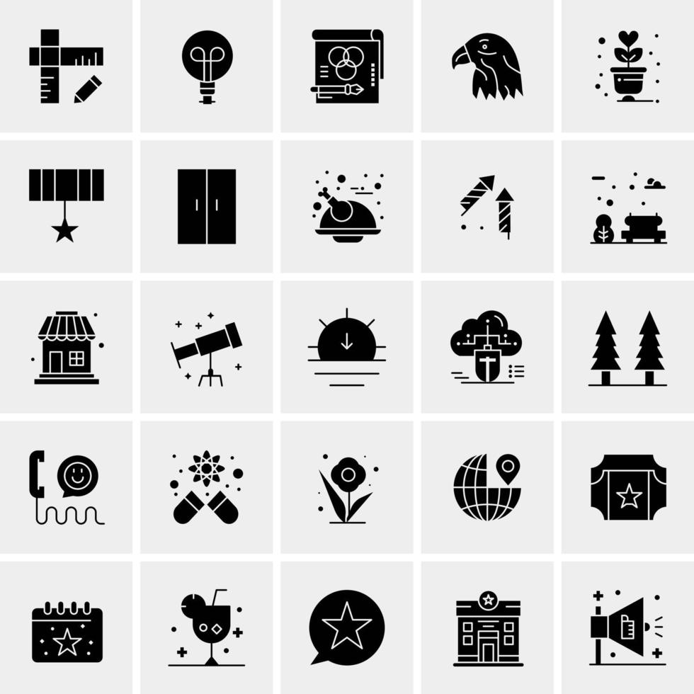 25 iconos de negocios universales vector ilustración de icono creativo para usar en proyectos relacionados con la web y dispositivos móviles