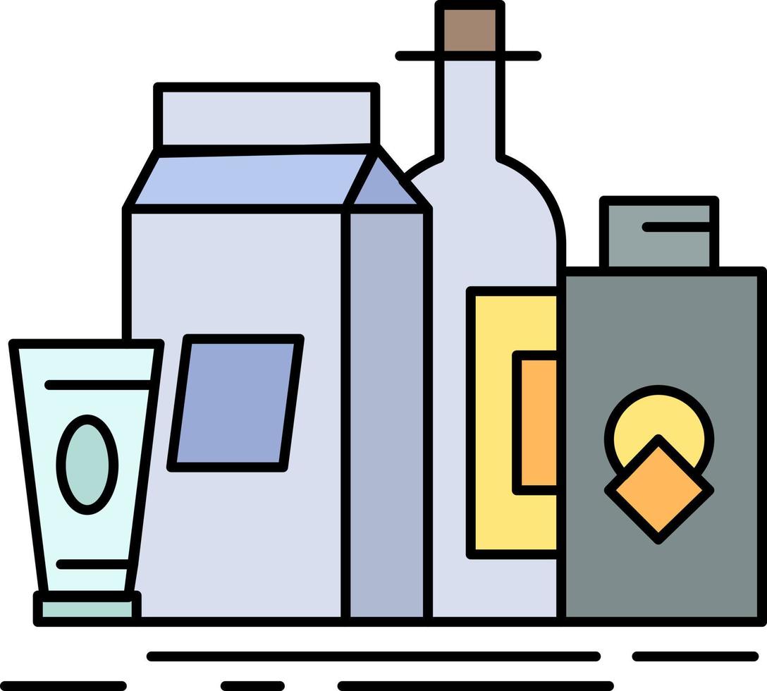 packaging Branding marketing product bottle Flat Color Icon Vector