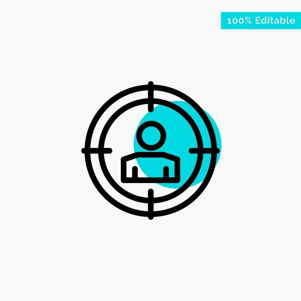 Focus Target Audience Targeting  turquoise highlight circle point Vector icon