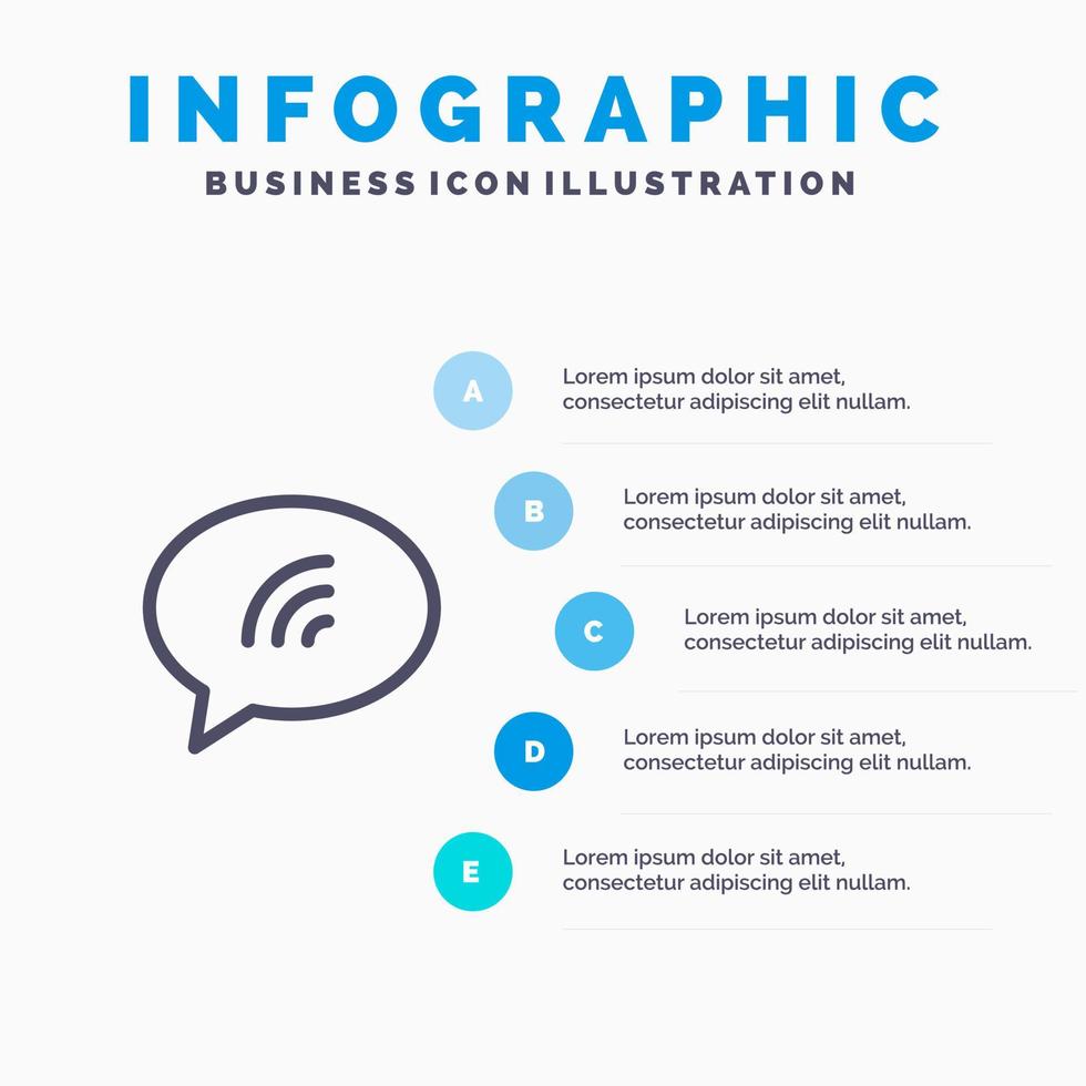 Message Chat Chatting Sand Line icon with 5 steps presentation infographics Background vector