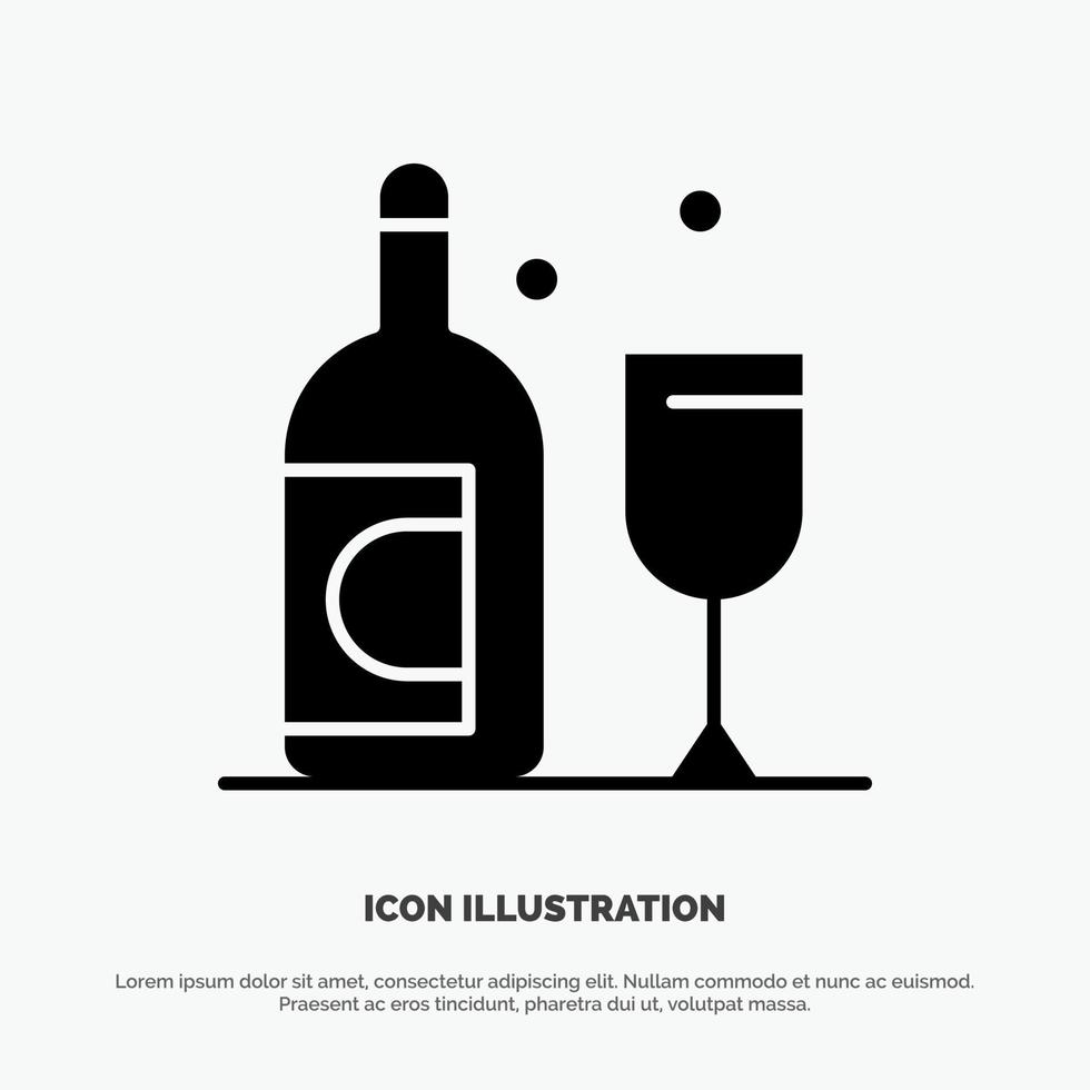 Bottle Glass Ireland solid Glyph Icon vector