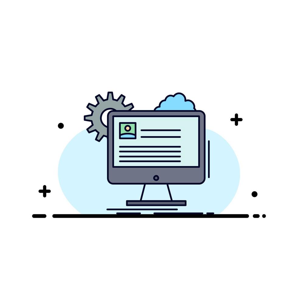 Account profile report edit Update Flat Color Icon Vector