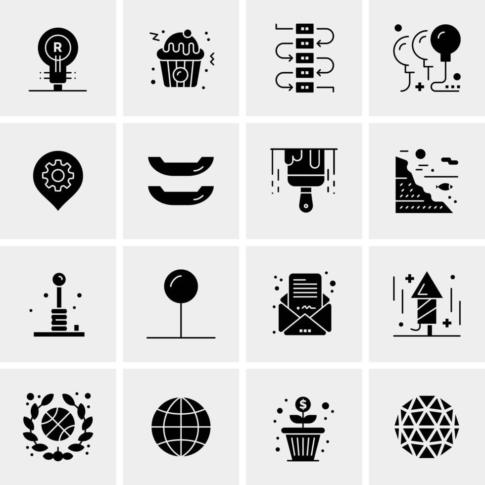 16 iconos de negocios universales vector ilustración de icono creativo para usar en proyectos relacionados con la web y dispositivos móviles