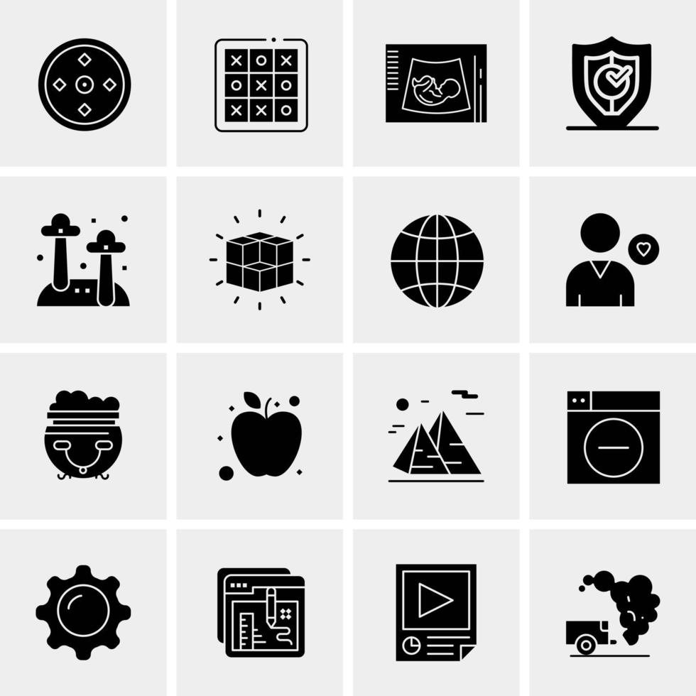 16 iconos de negocios universales vector ilustración de icono creativo para usar en proyectos relacionados con la web y dispositivos móviles