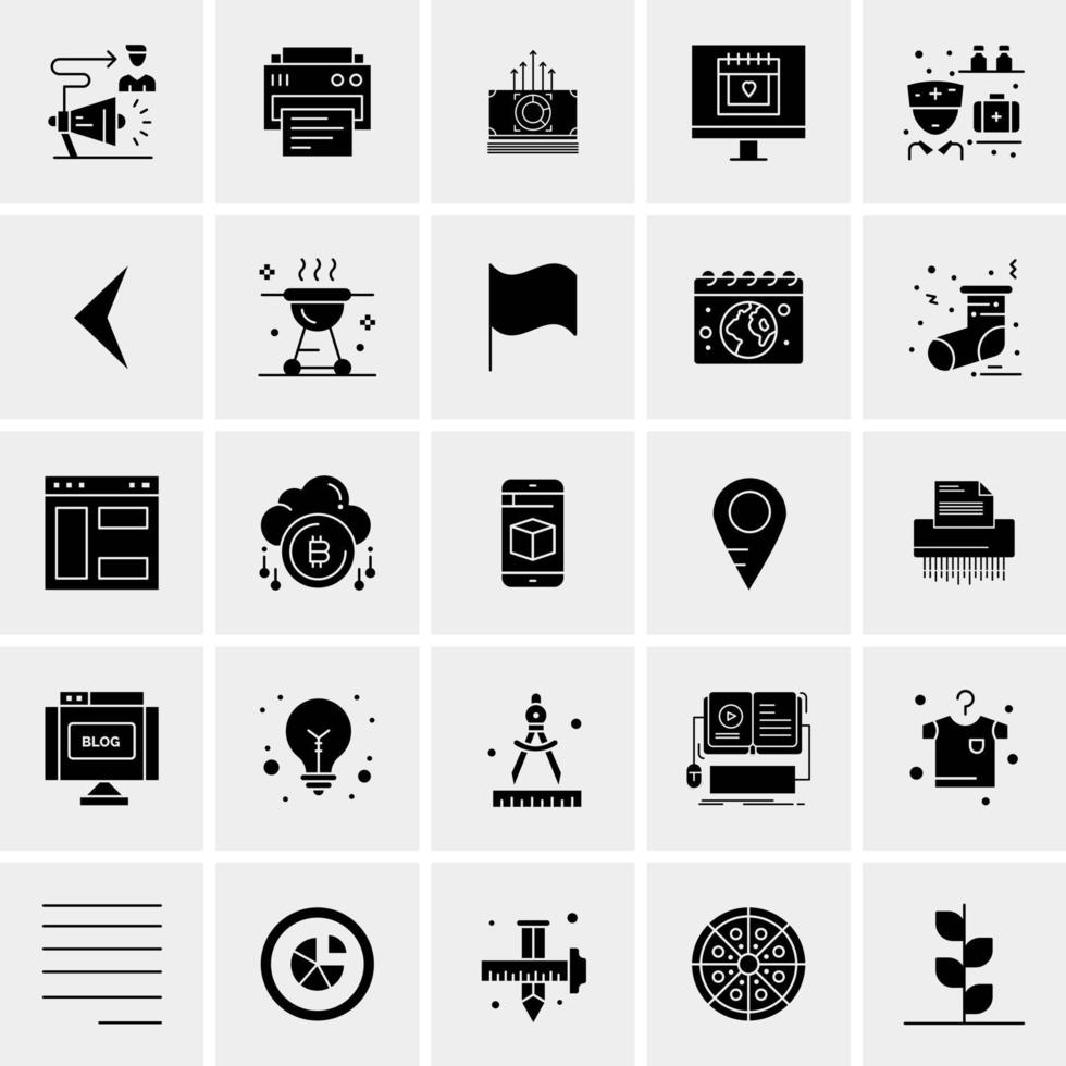 25 iconos de negocios universales vector ilustración de icono creativo para usar en proyectos relacionados con la web y dispositivos móviles