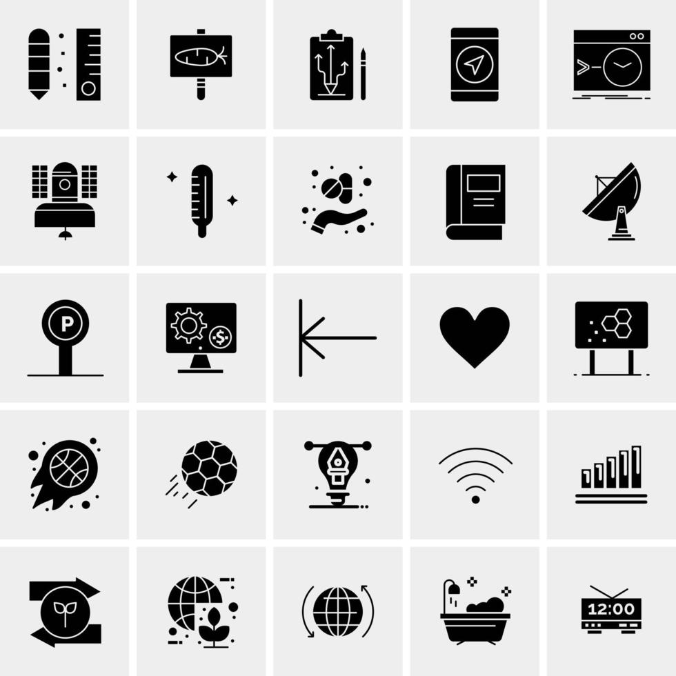 25 iconos de negocios universales vector ilustración de icono creativo para usar en proyectos relacionados con la web y dispositivos móviles