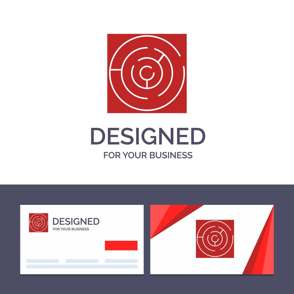 Creative Business Card and Logo template Puzzle Arrow Strategy Target Point Vector Illustration