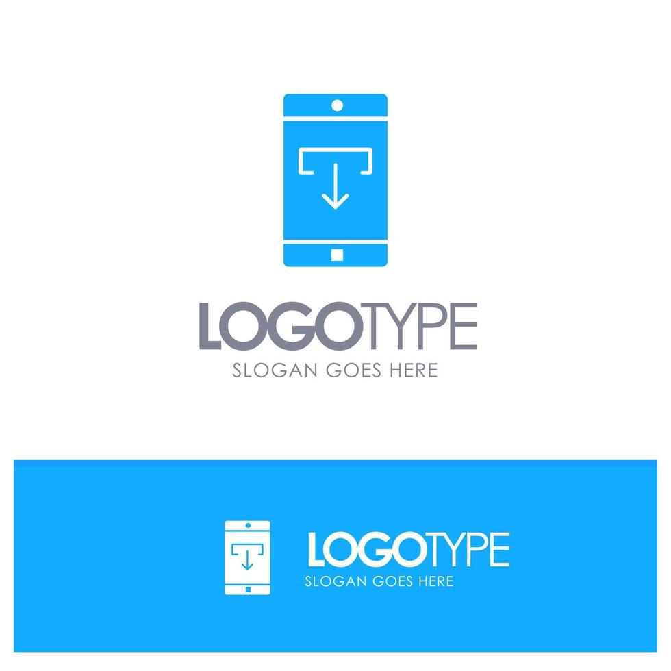 Application Data Download Mobile Mobile Application Blue Solid Logo with place for tagline vector
