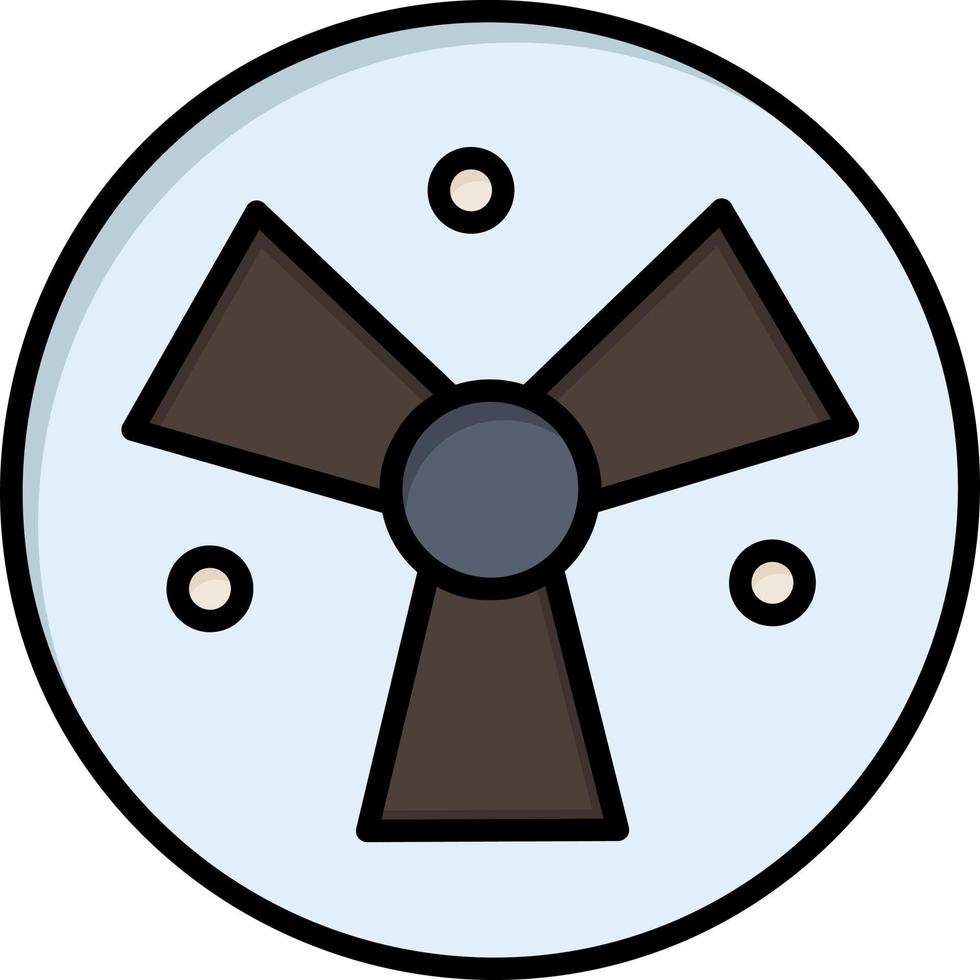 Radiation Warning Medical Fan  Flat Color Icon Vector icon banner Template