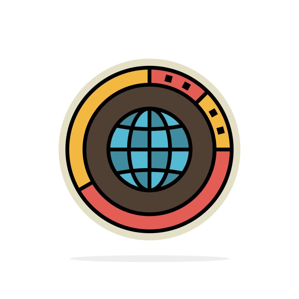 datos de gestión globo global recursos estadísticas mundo círculo abstracto fondo color plano icono vector