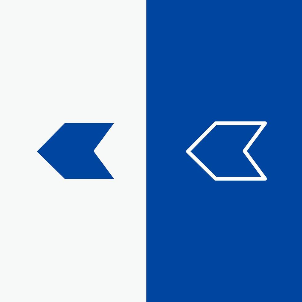 Arrow Pointer Left Line and Glyph Solid icon Blue banner Line and Glyph Solid icon Blue banner vector