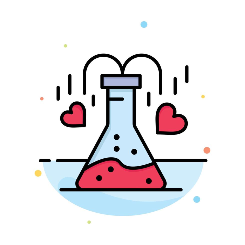 Chemical Flask Heart Love Abstract Flat Color Icon Template vector