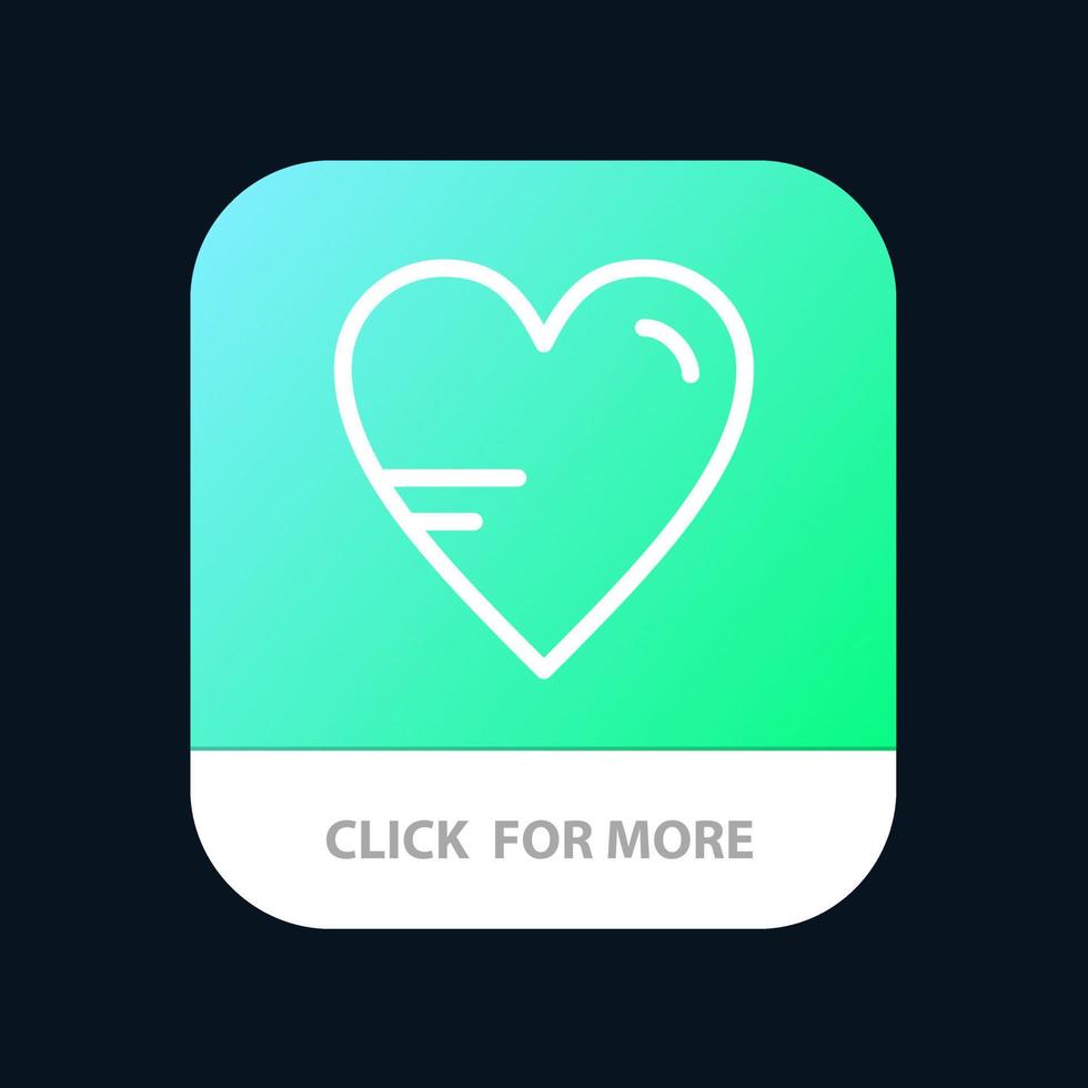 Heart Love Study Education Mobile App Button Android and IOS Line Version vector