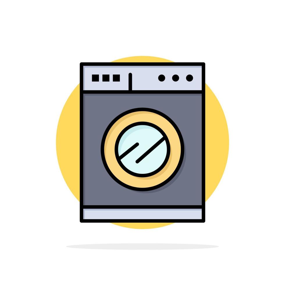 Kitchen Machine Washing Abstract Circle Background Flat color Icon vector