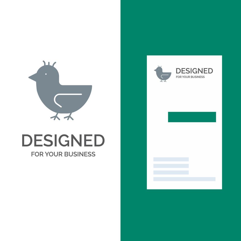 Duck Goose Swan Spring Grey Logo Design and Business Card Template vector