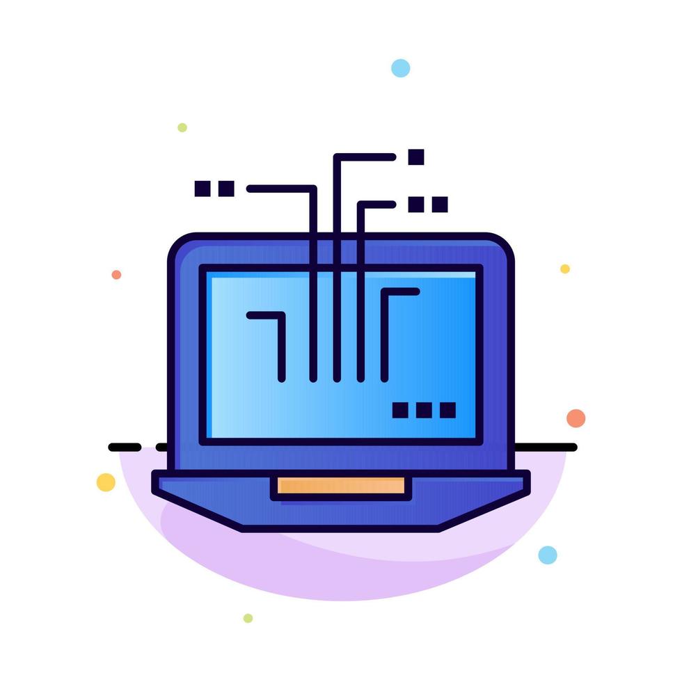 plantilla de icono de color plano abstracto de hardware de computadora portátil de red informática vector