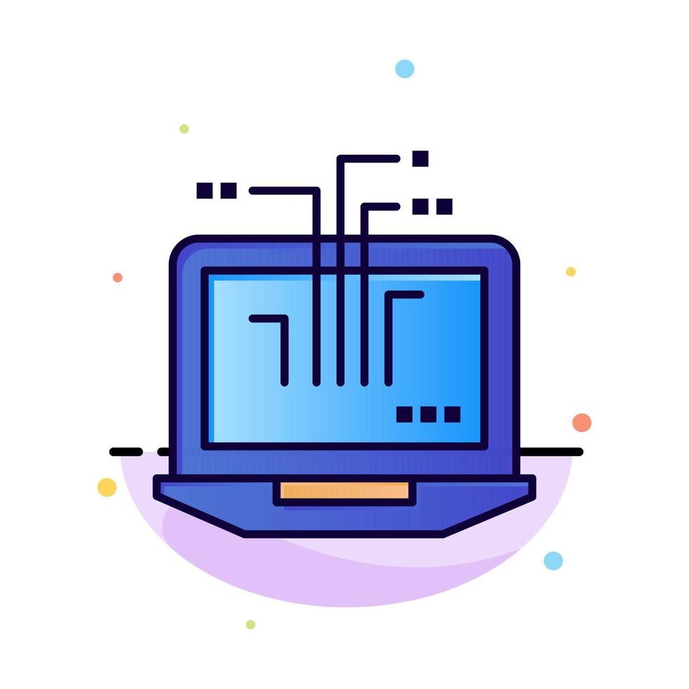Computer Network Laptop Hardware Abstract Flat Color Icon Template vector