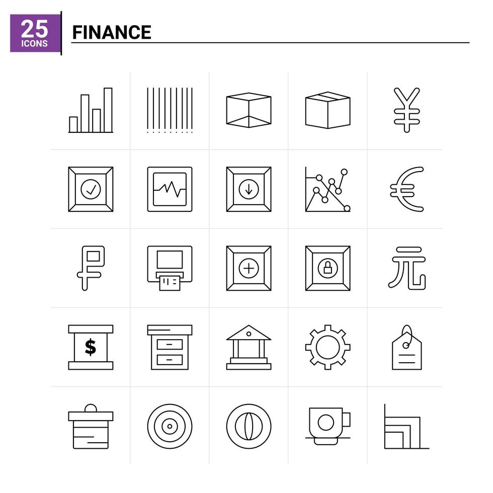 25 conjunto de iconos de finanzas antecedentes vectoriales vector