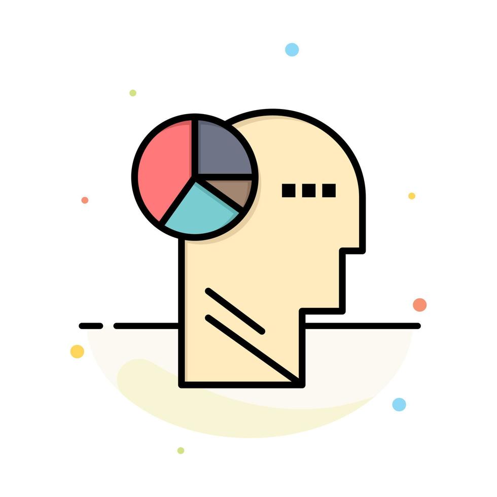 Graph Head Mind Thinking Abstract Flat Color Icon Template vector