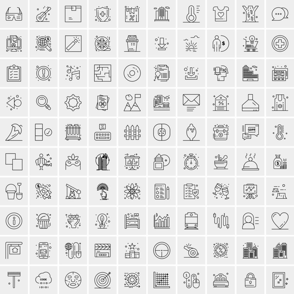 100 iconos de negocios para web y material impreso vector