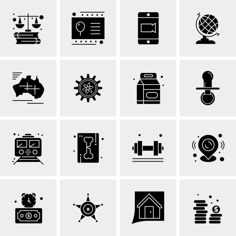 16 iconos de negocios universales vector ilustración de icono creativo para usar en proyectos relacionados con la web y dispositivos móviles