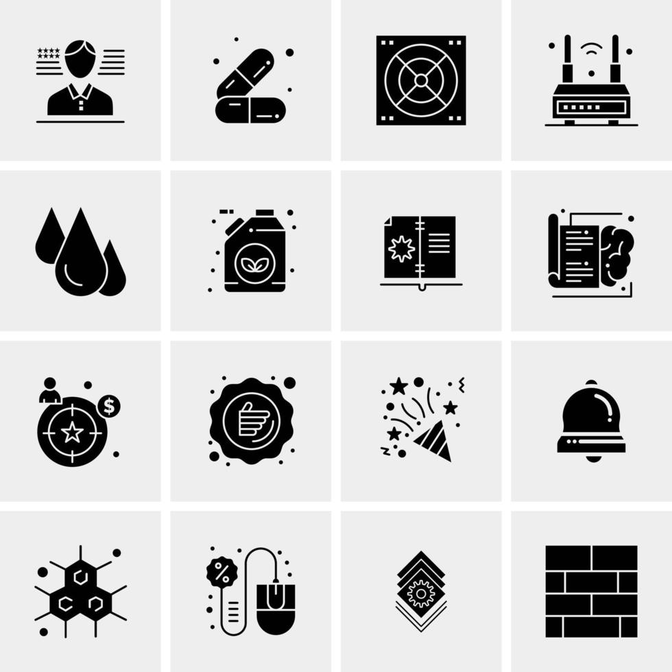 16 iconos de negocios universales vector ilustración de icono creativo para usar en proyectos relacionados con la web y dispositivos móviles