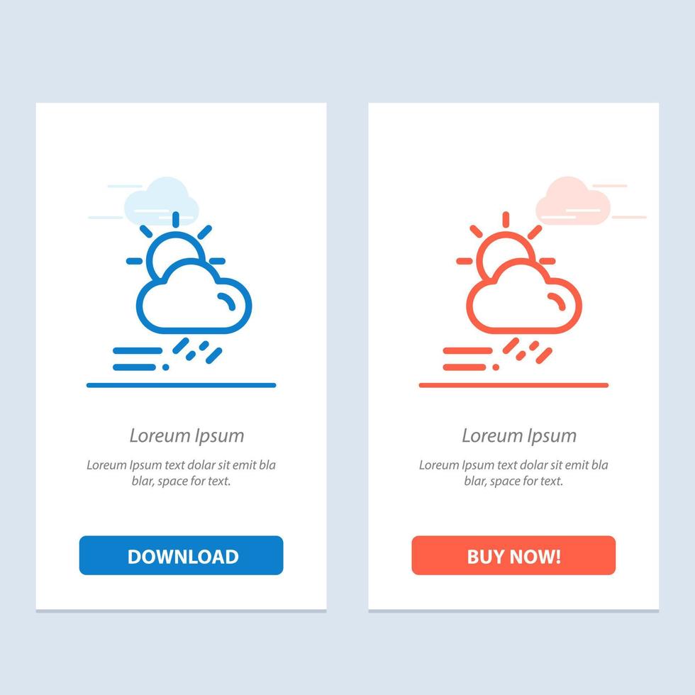 Cloud Day Rainy Season Weather  Blue and Red Download and Buy Now web Widget Card Template vector