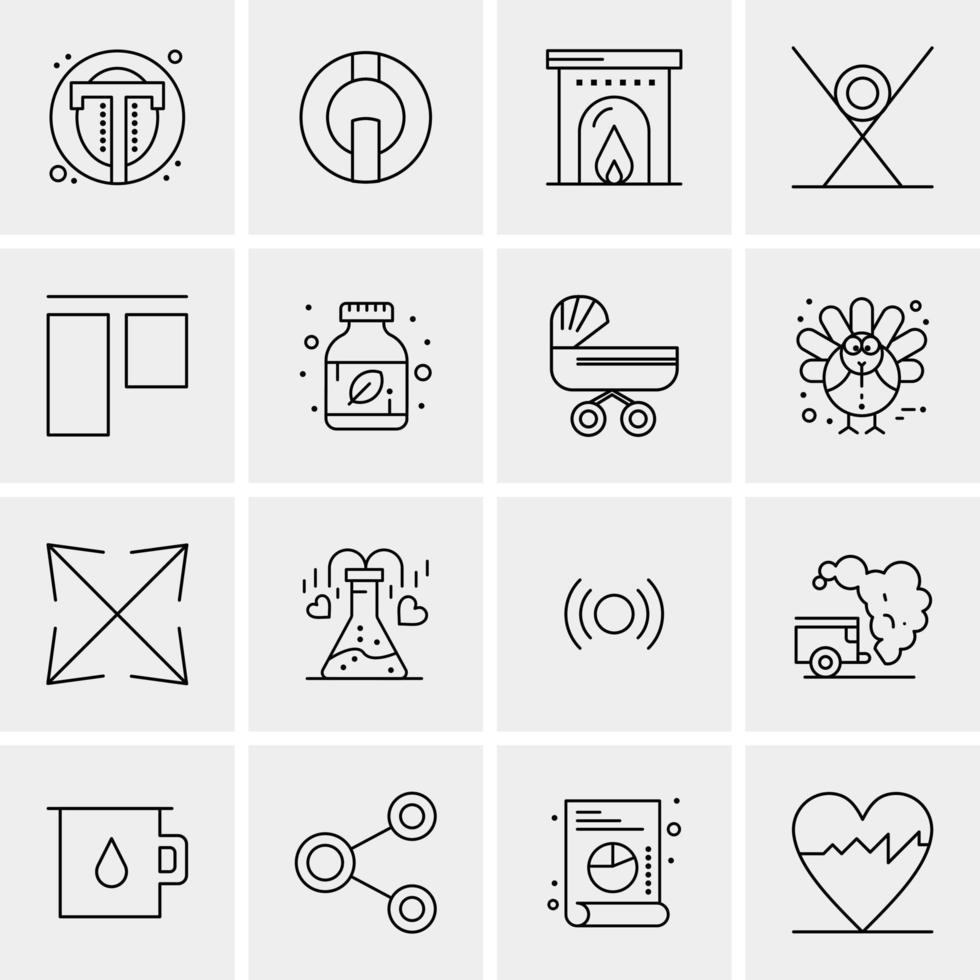 16 iconos de negocios universales vector ilustración de icono creativo para usar en proyectos relacionados con la web y dispositivos móviles