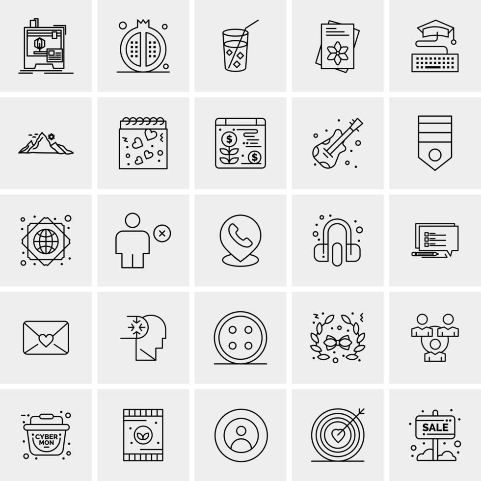 25 Universal Business Icons Vector Creative Icon Illustration to use in web and Mobile Related project