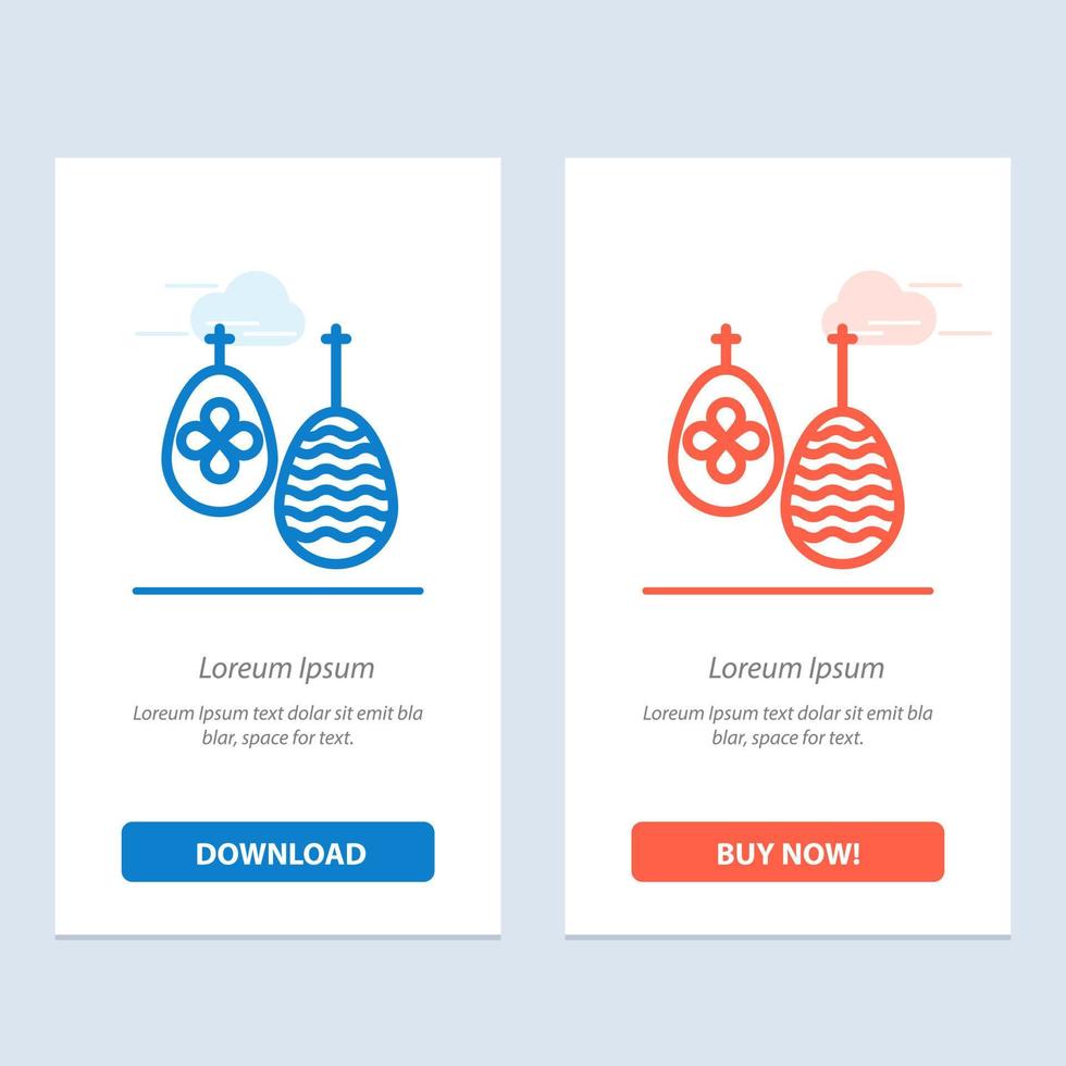 Celebration Easter Egg Food  Blue and Red Download and Buy Now web Widget Card Template vector