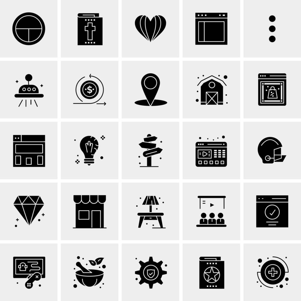 25 iconos de negocios universales vector ilustración de icono creativo para usar en proyectos relacionados con la web y dispositivos móviles