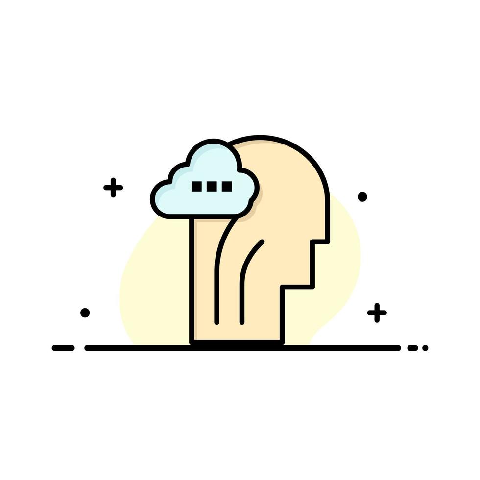 Activity Brain Mind Head  Business Flat Line Filled Icon Vector Banner Template