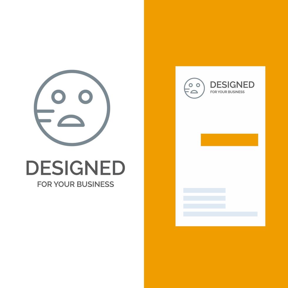 triste emojis escuela diseño de logotipo gris y plantilla de tarjeta de visita vector