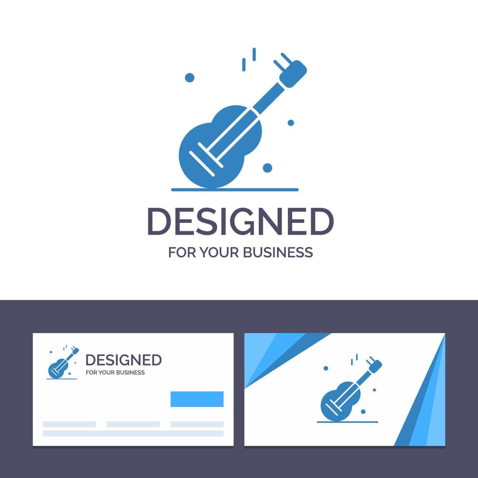 Creative Business Card and Logo template Guitar Music Usa American Vector Illustration
