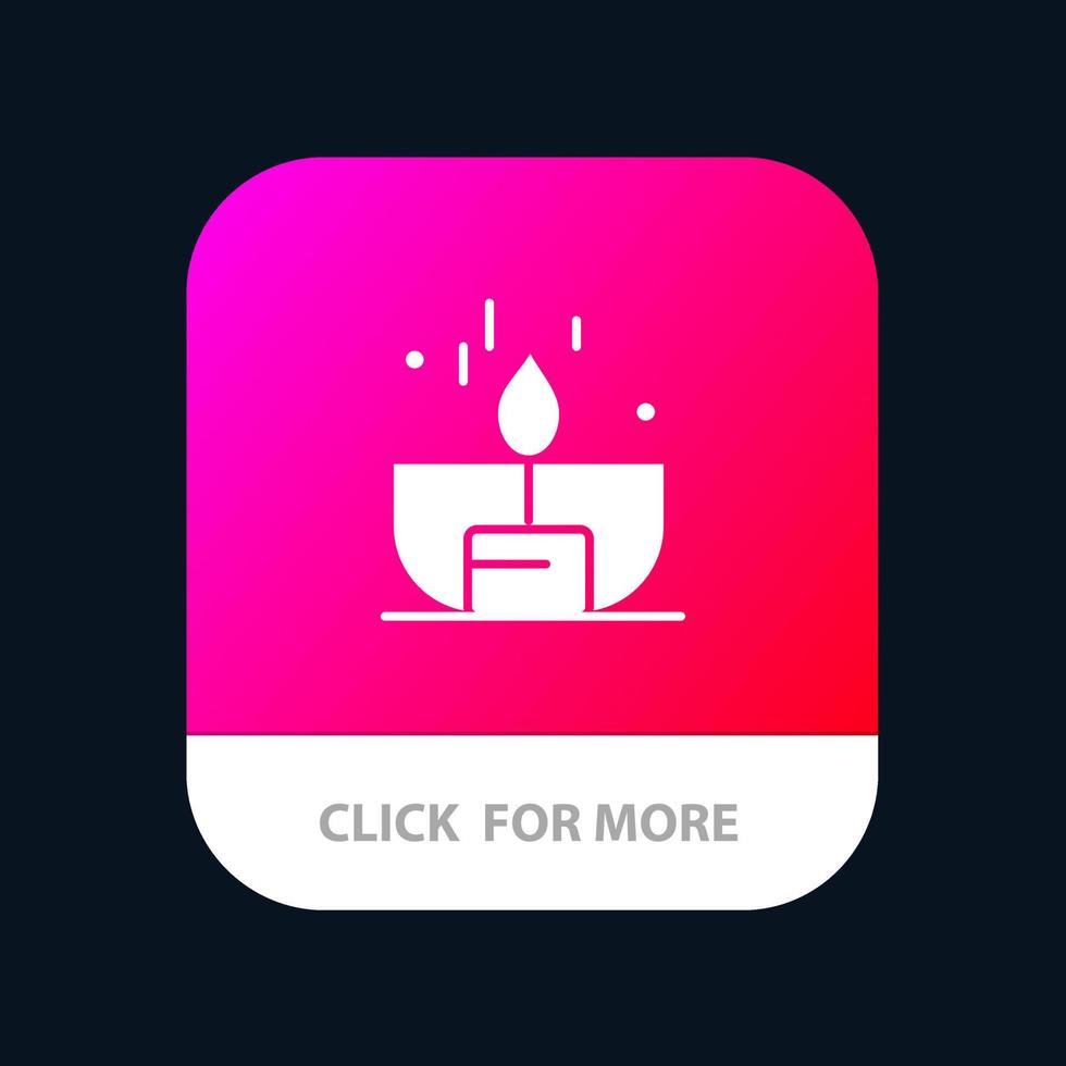 Candle Dark Light Lighter Shine Mobile App Button Android and IOS Glyph Version vector